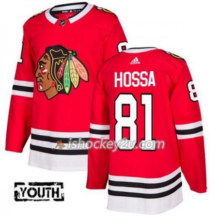 Børn NHL Chicago Blackhawks Trøje Marian Hossa 81 Adidas 2017-2018 Rød Authentic